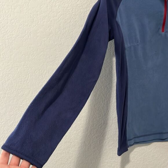 COLUMBIA Slate Blue/Navy/Red Thin 1/4 Fleece Jacket/Base Layer, Size S - Picture 2 of 7